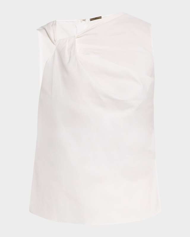 Feyda Twisted Compact Cotton Poplin Top